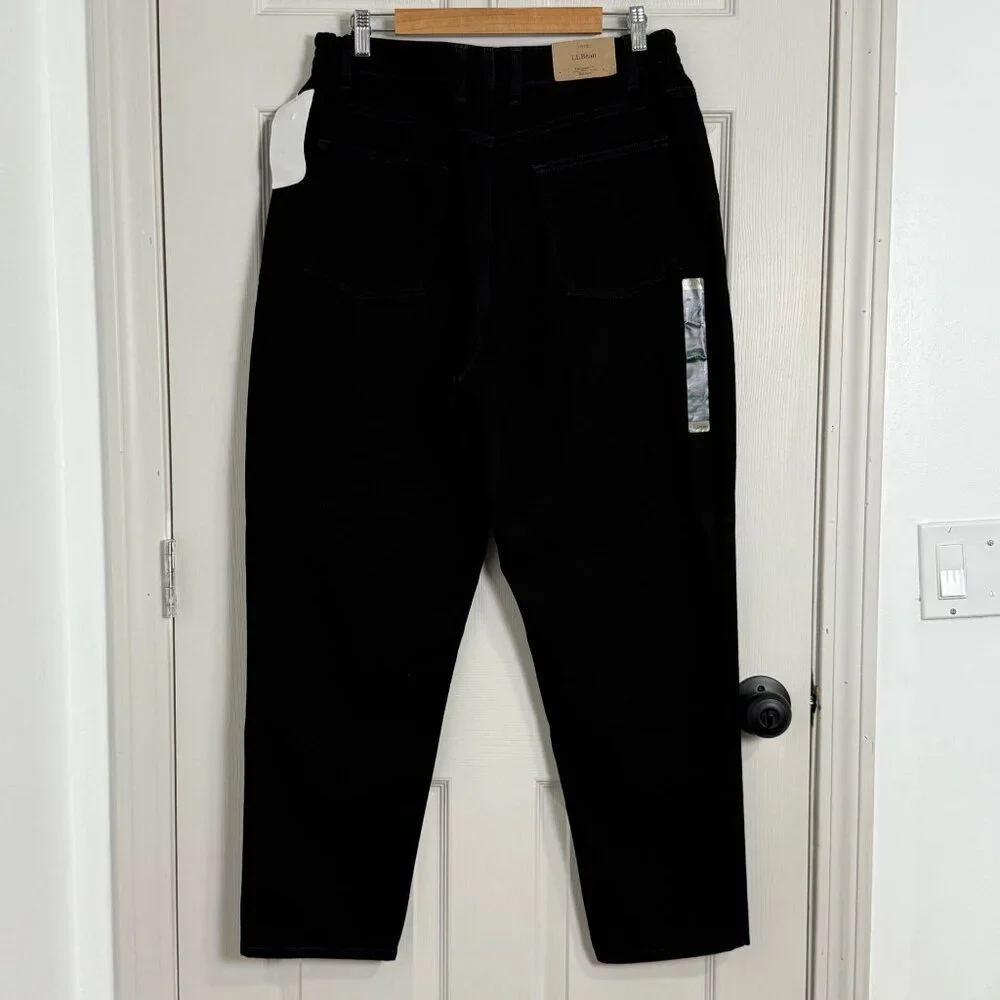 LL‎ Bean Jeans Womens 16 Petite Black Original Fit Relaxed 100% Cotton High Rise - Picture 5 of 16